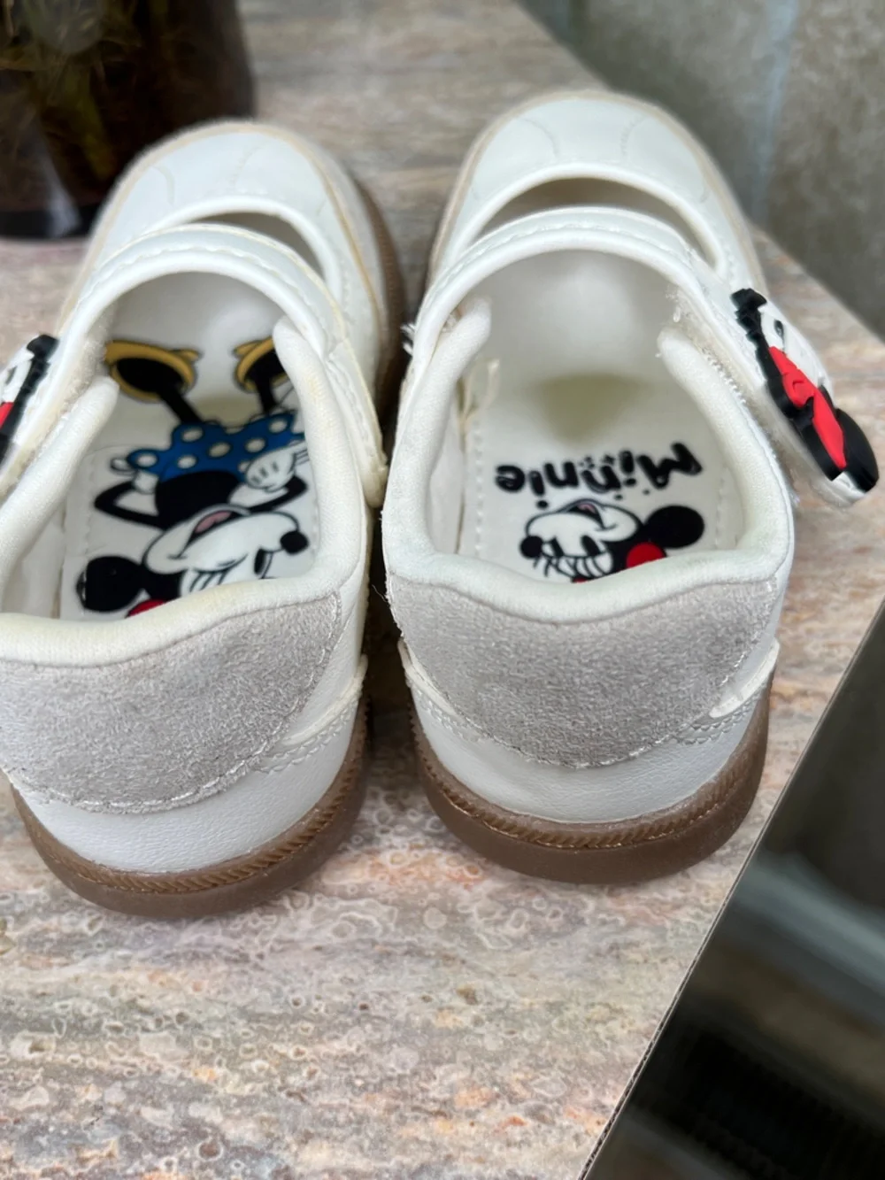 Zara White Minnie Mouse Mary Jane Walker Shoes US Baby 7 Euro 23